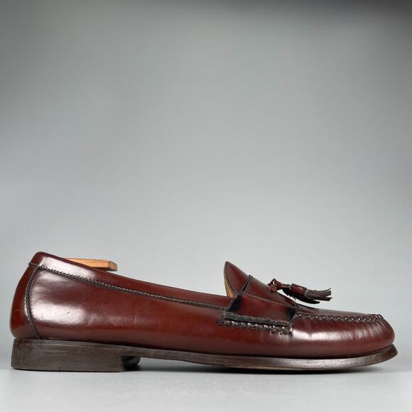Cole Haan Pinch Men\'s 13 D Brown Leather Slip On Tassel Loafers Dress Shoes EUC main image 4